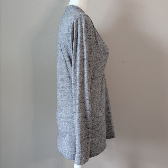 CAbi Heather Gray Deep V-Neck Soft Long Sleeve Top Size Small - Picture 3 of 8